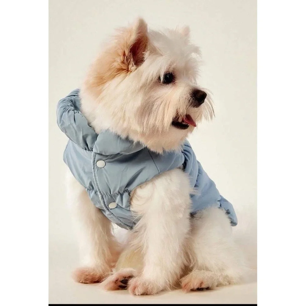 Dog Gray Puffer Vest Coat Large (Approx. 15 Lb Dog)‎